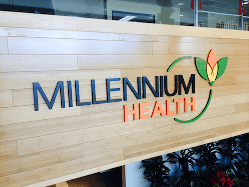 Customer lobby signage. Colorful dimensional letters