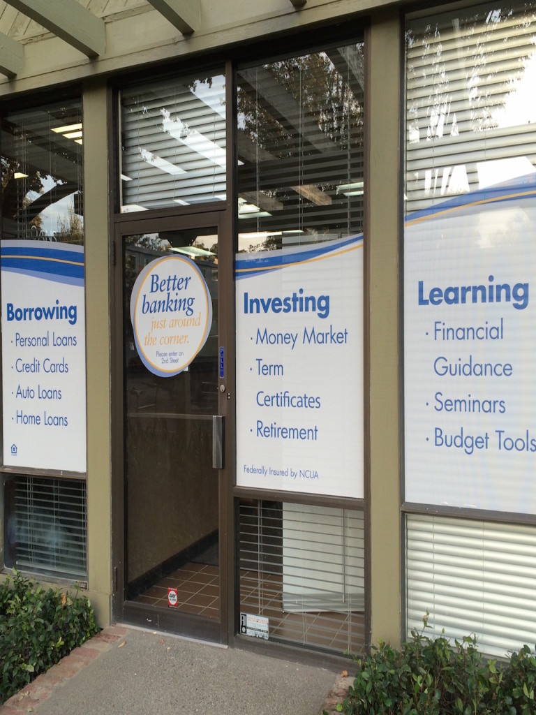 Window graphics for bank branches San Diego