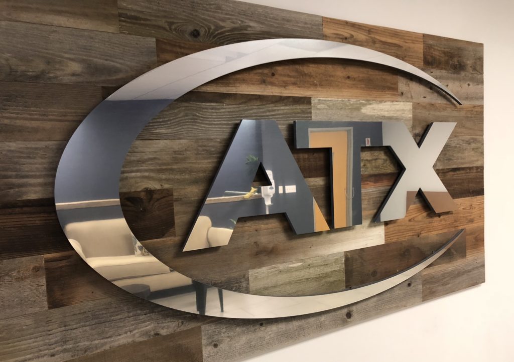 polished aluminum lobby signs