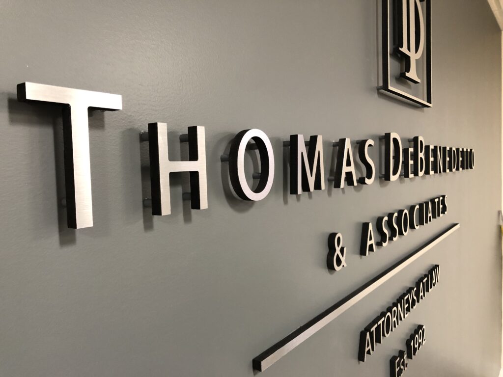 dimensional letter lobby signage